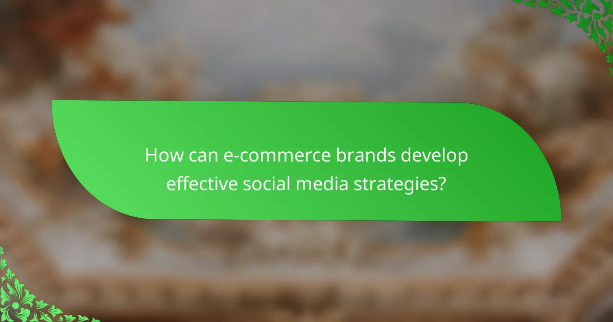 How can e-commerce brands develop effective social media strategies?