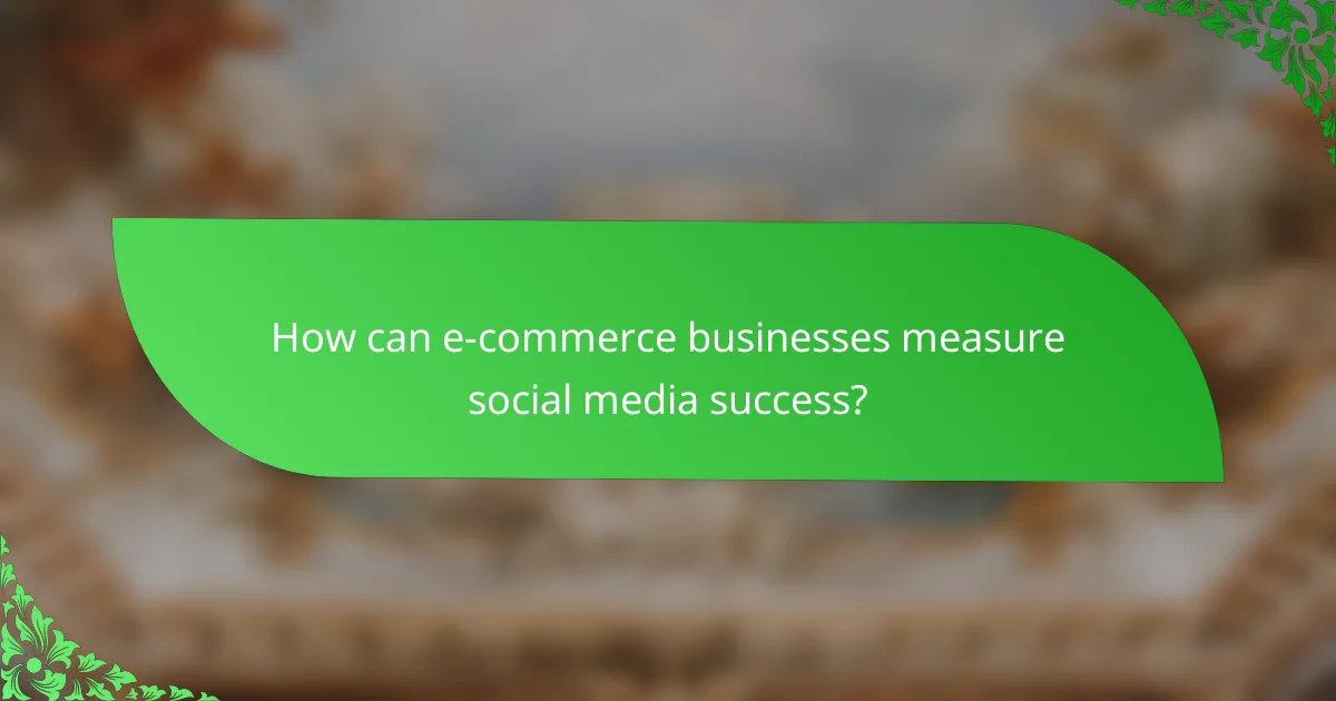How can e-commerce businesses measure social media success?