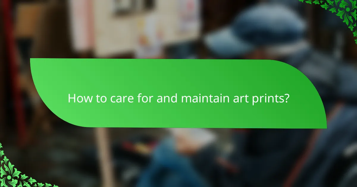 How to care for and maintain art prints?