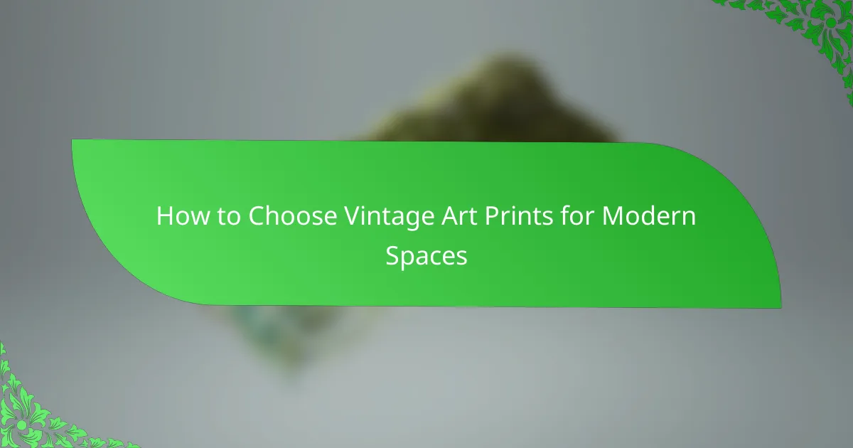 How to Choose Vintage Art Prints for Modern Spaces