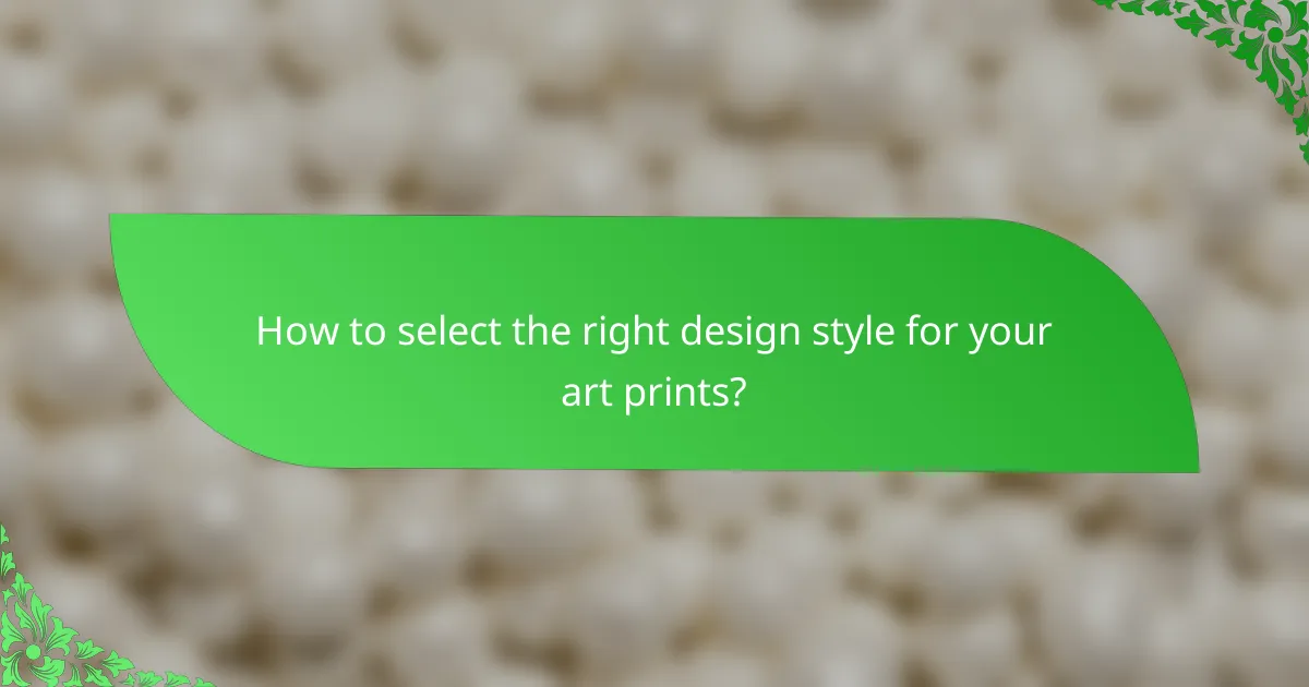 How to select the right design style for your art prints?
