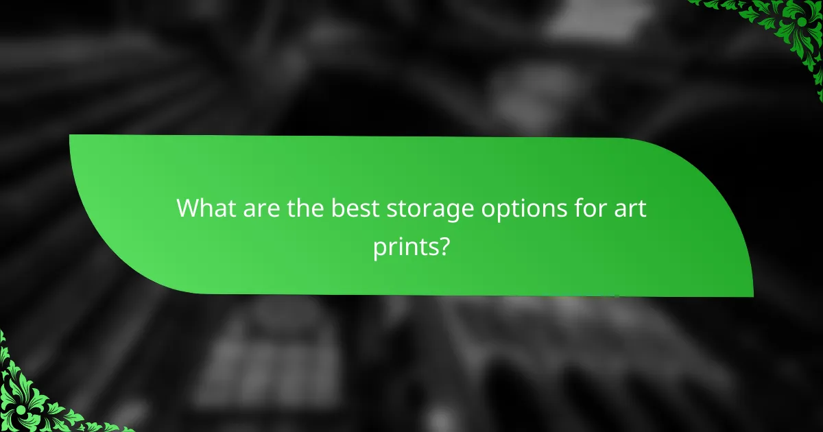 What are the best storage options for art prints?