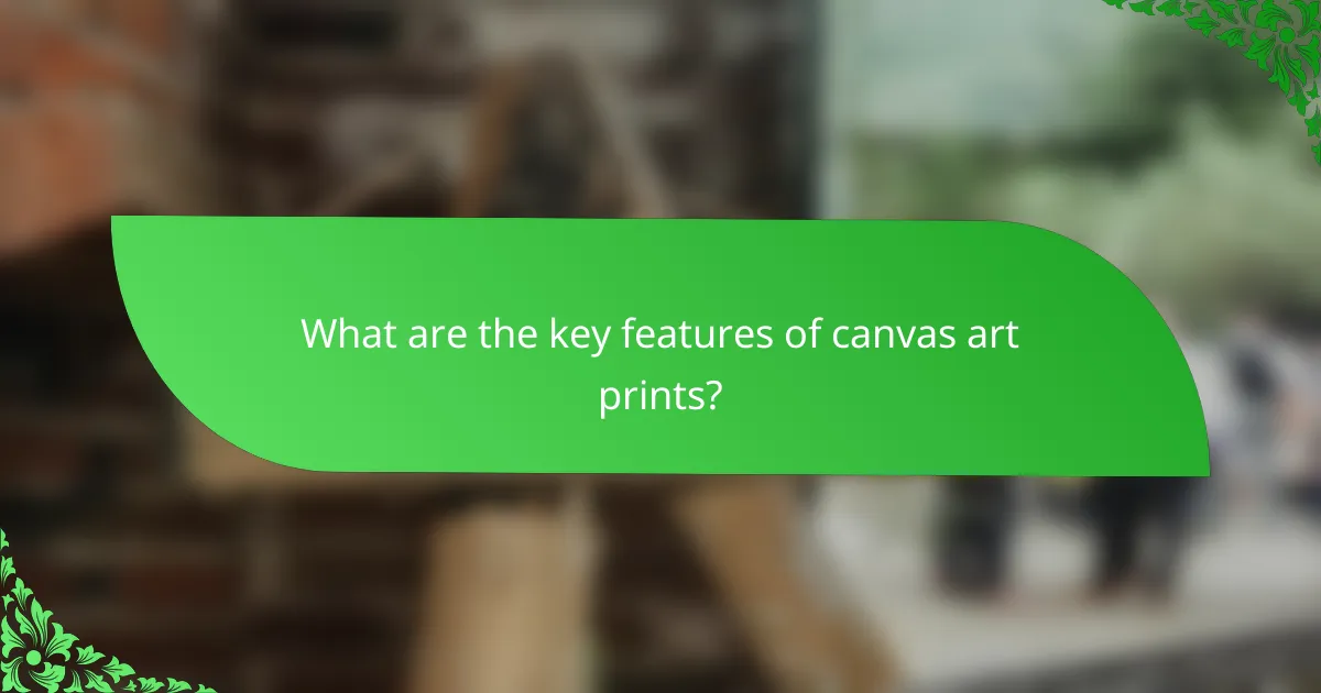 What are the key features of canvas art prints?