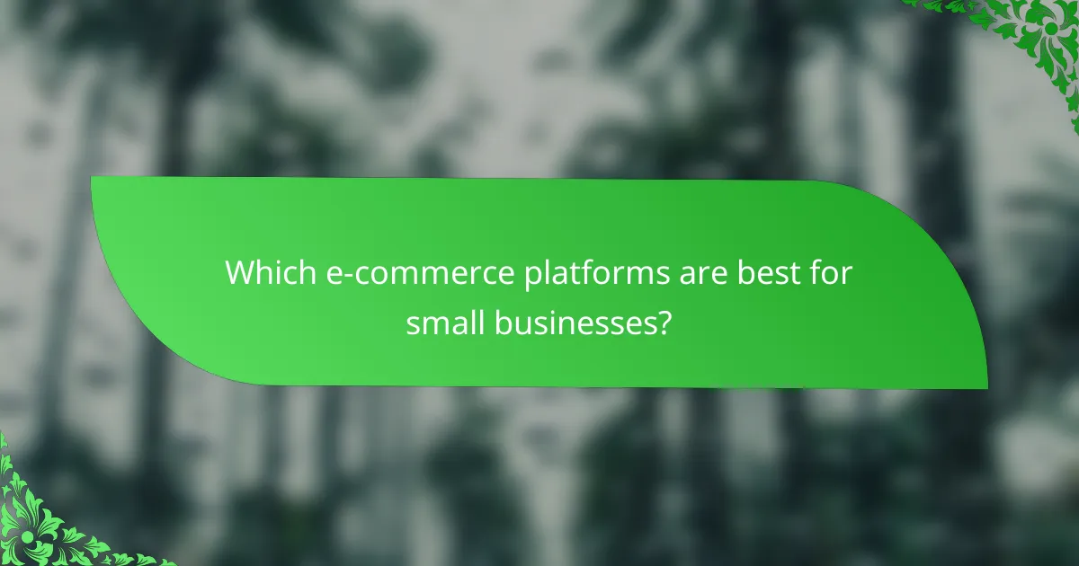 Which e-commerce platforms are best for small businesses?
